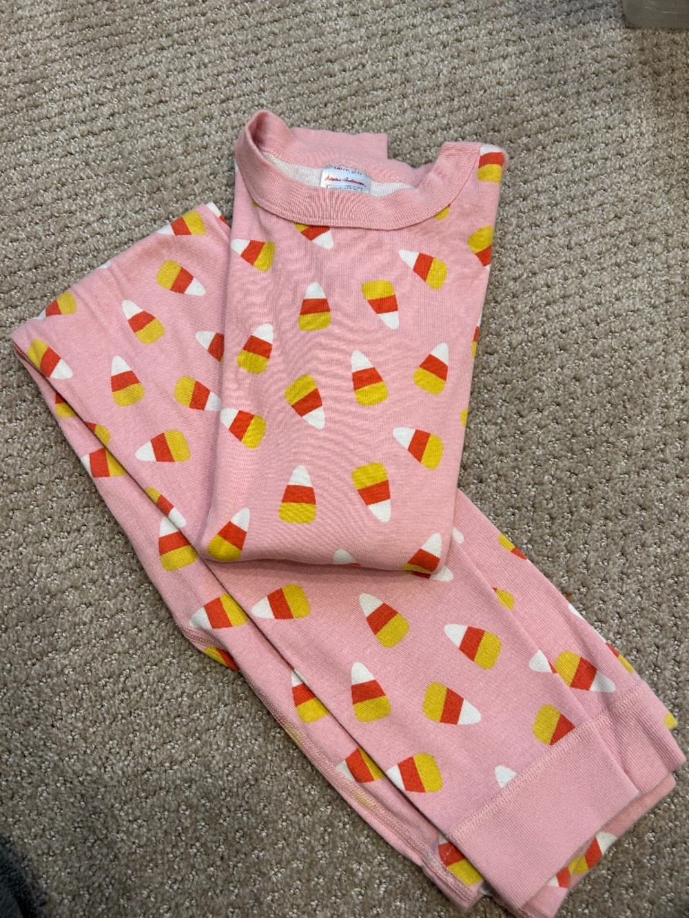 Hanna Andersson Candy Corn PJs Sz 10